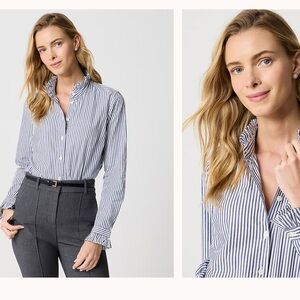 J crew Striped Button-Up Blouse
